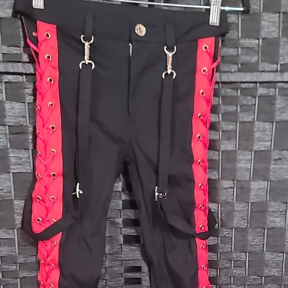 Kiki Rik  size small goth, suspenders with lace up to thighs nwot - Picture 1 of 5